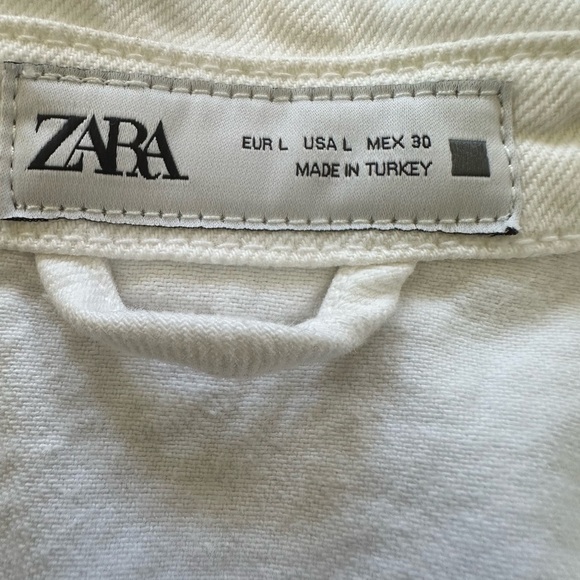 NWOT ZARA WHITE DENIM MINI DRESS - Picture 5 of 12